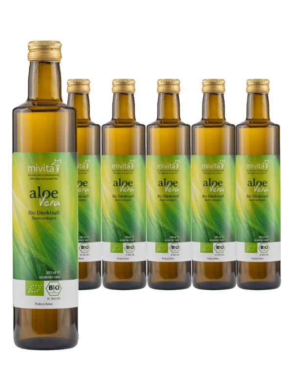 6 x Bio Aloe Vera Direktsaft 500 ml von der BIO Farm Mallorca