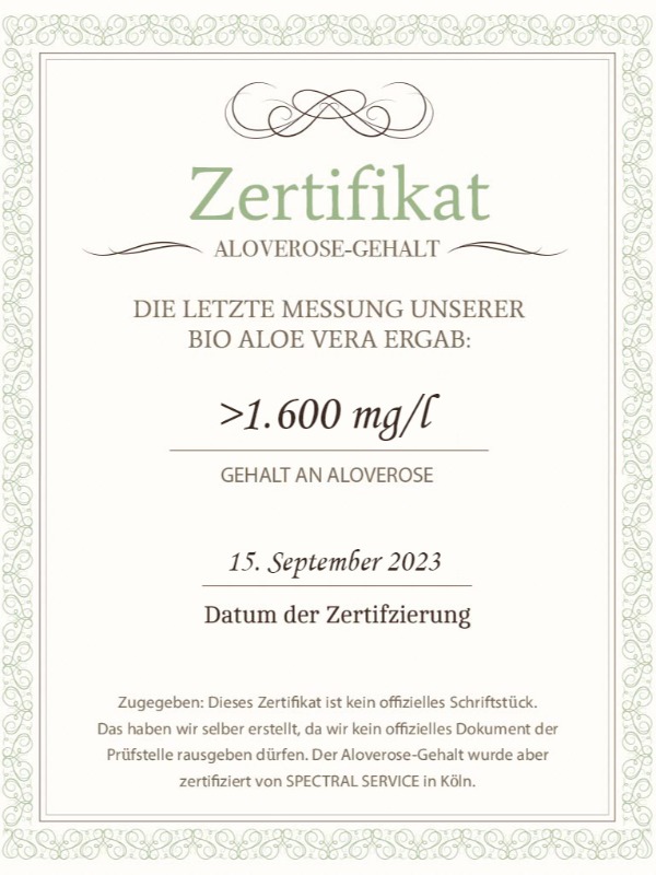 Bio Aloe Vera Direktsaft 250 ml